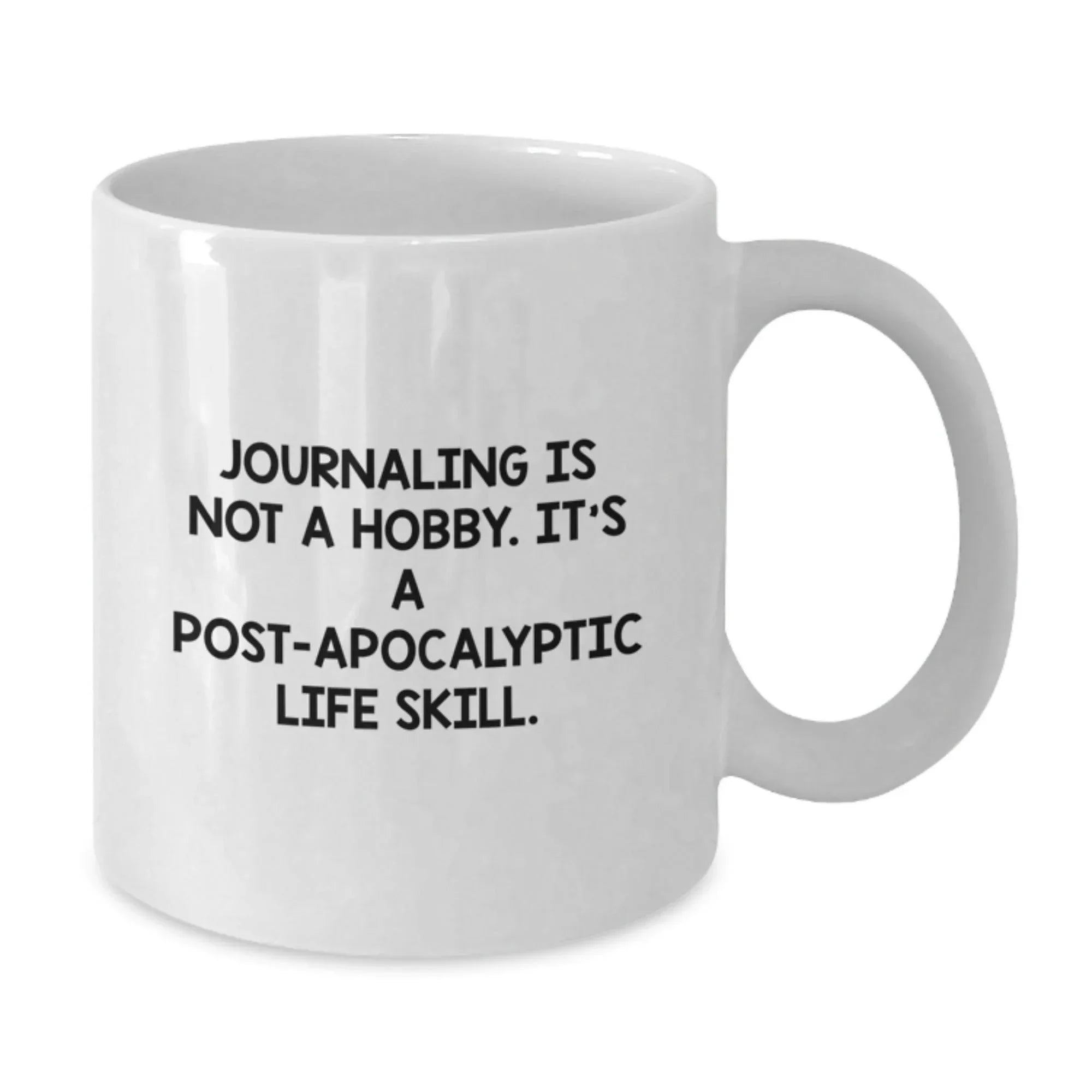Funny Journaling Gifts for Friends, Unique White Coffee Mugs for Journaling Enthusiasts, Gifts from Family for Women, Men, Coworkers at Christmas