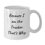 Trucker White Coffee Mug Funny Gift from Friends for Men on Christmas Unique Gifts
