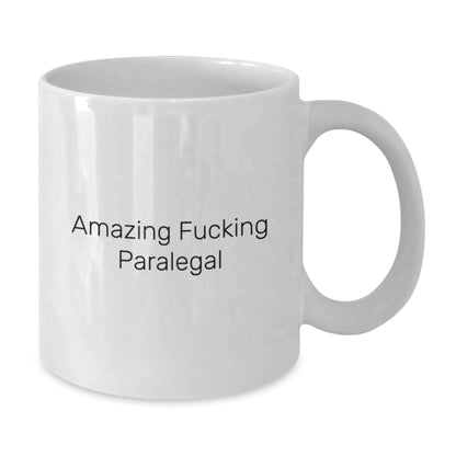 Funny Paralegal Gifts for Coworkers, Paralegal Humor Unique White Coffee Mug, 'Amazing F--king Paralegal' Quote Christmas Unique Gifts from Family - Additional
