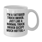 Funny Truck Driver White Coffee Mug Gifts for Men from Friends with Unique Christmas Mug
