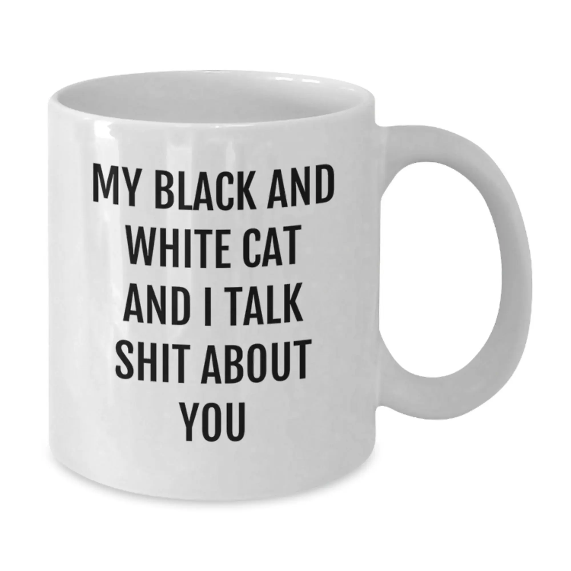Funny Black and White Cat White Coffee Mug Gifts from Friends for Graduation Unique - Additional