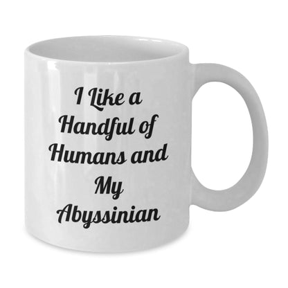 Funny Abyssinian Cat Gifts from Men to Friends, Unique White Coffee Mug for Abyssinian Cat Lovers at Christmas - Additional