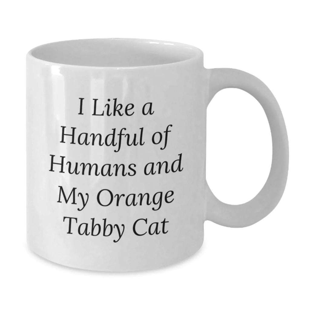 Orange Tabby Cat Lovers Funny White Coffee Mug Gifts from Men to Orange Tabby Cat Friends, Unique Christmas Memorable Presents for Orange Tabby Cat Owners