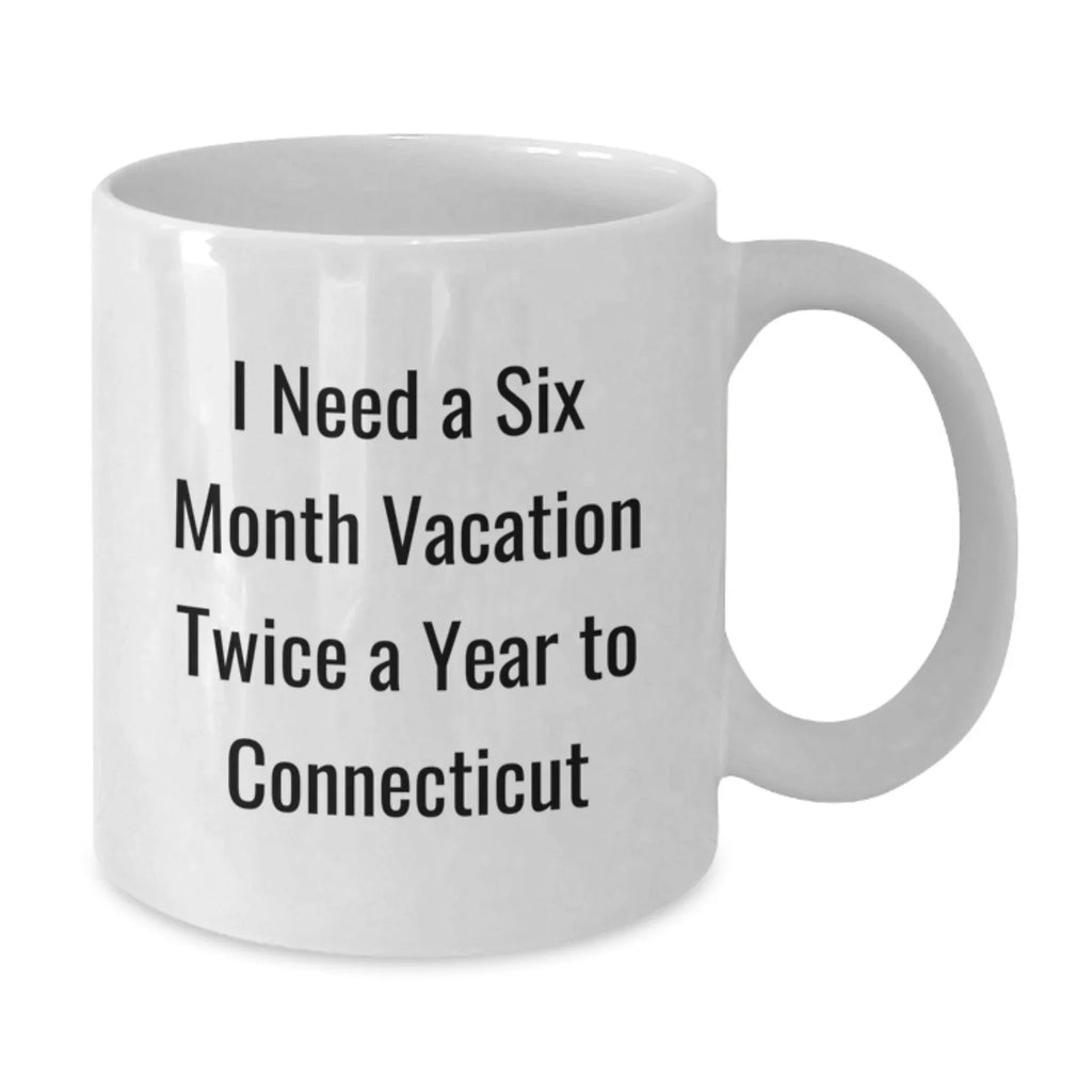 Funny Connecticut White Coffee Mug Gifts from Friends and Family for Christmas