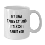 Gray Tabby Cat Keepsake White Coffee Mug Birthday Gift for Him - Additional