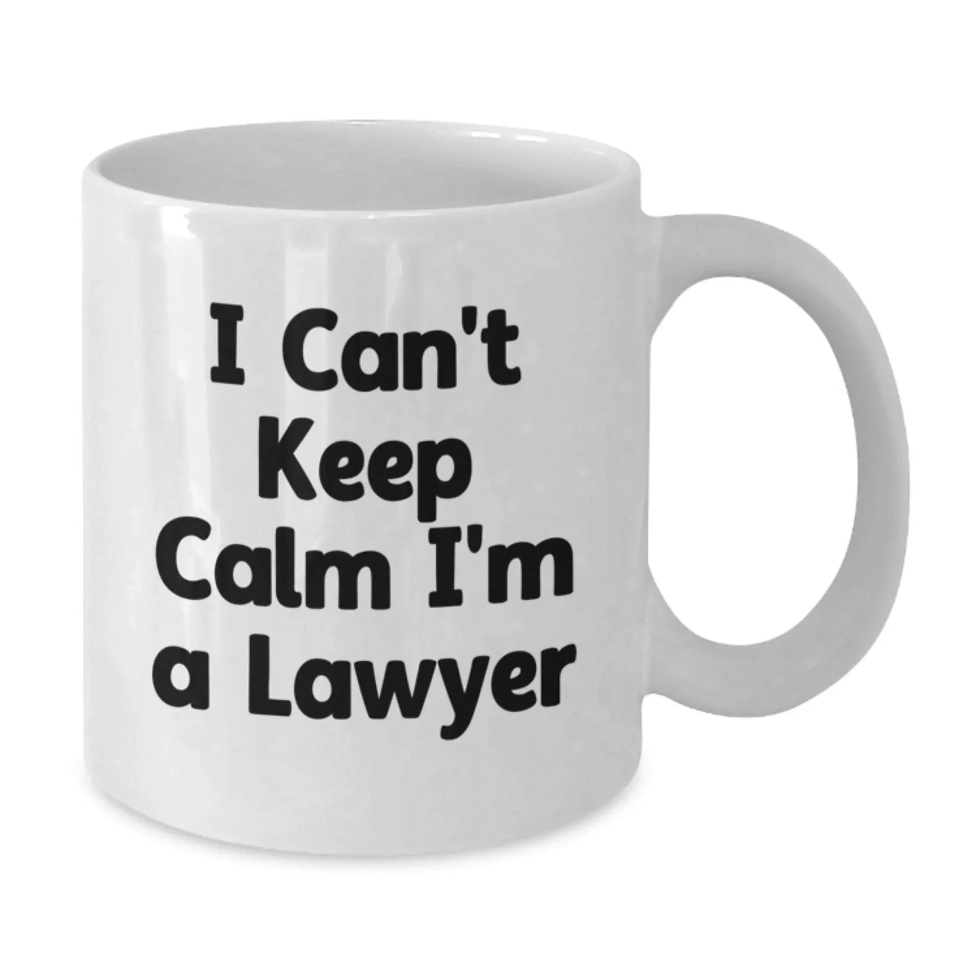 Funny Lawyer Gifts for Men, White Coffee Mug, 'I Can't Keep Calm I'm A Lawyer' Christmas Unique Presents