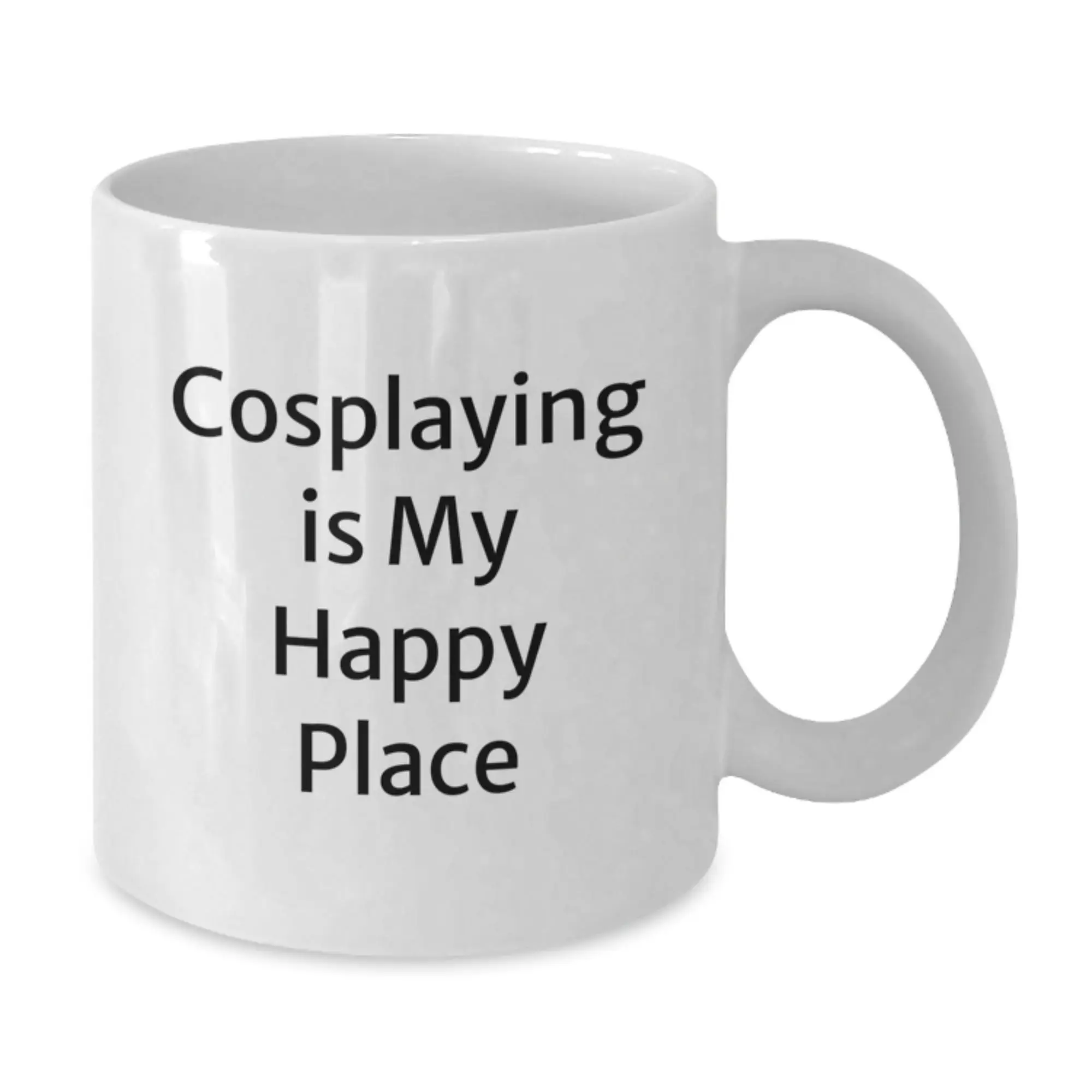 Funny Cosplaying Gifts for Cosplayers Graduation Unique White Coffee Mugs from Friends, Inspirational Quote - Cosplaying Is My Happy Place - Additional