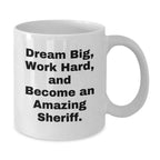Funny Sheriff Gifts from Men to Friends and Family, White Coffee Mug for Christmas Unique Presents