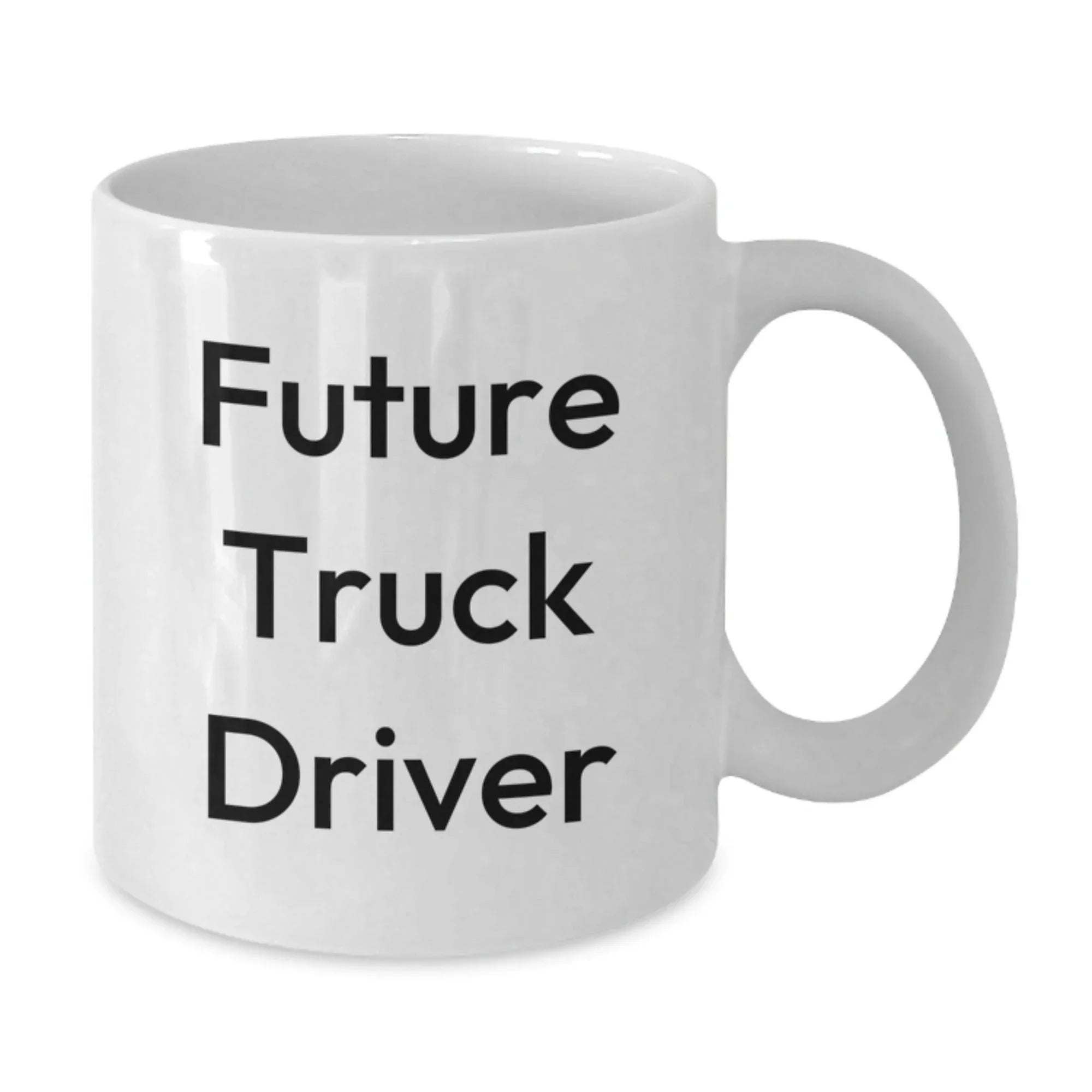 Funny Truck Driver Gifts for Men, 'Future Truck Driver' White Coffee Mug, Unique Christmas Mugs, White Ceramic, Microwave and Dishwasher Safe, Gifts from Friends to Family