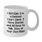 Funny Court Clerk White Coffee Mug, Court Clerk Gifts for Court Clerks, Court Clerk Christmas Unique Gifts from Friends
