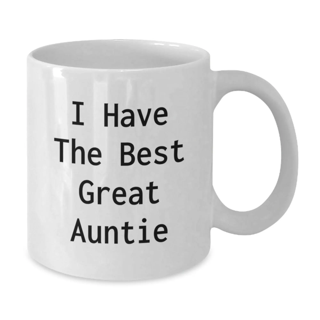 Funny Auntie Gifts from Men to Auntie, White Coffee Mug for Auntie Graduation Unique Gifts - Additional
