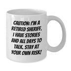 Funny Sheriff Gifts from Friends for Men, Unique White Coffee Mug, Christmas Unique Gifts