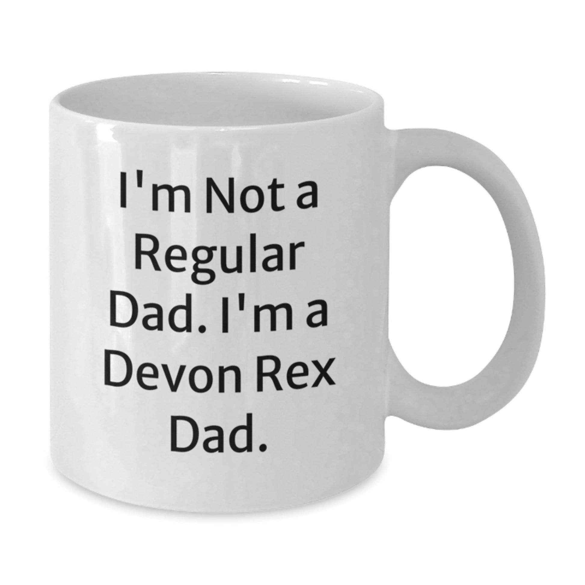 Funny Devon Rex Cat Gifts from Men to Family, White Coffee Mug for Christmas Unique Presents, 'I'm Not A Regular Dad' - Additional