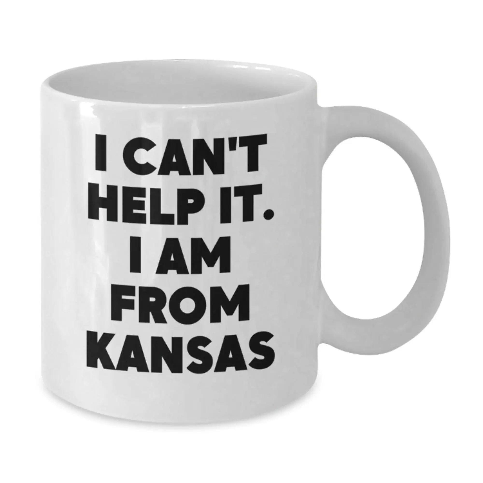 Funny Kansas White Coffee Mugs Gifts from Friends and Family for Birthday Unique, 'I Can't Help It. I Am From Kansas' Quote, Funny Kansas Enthusiast Gifts - Additional