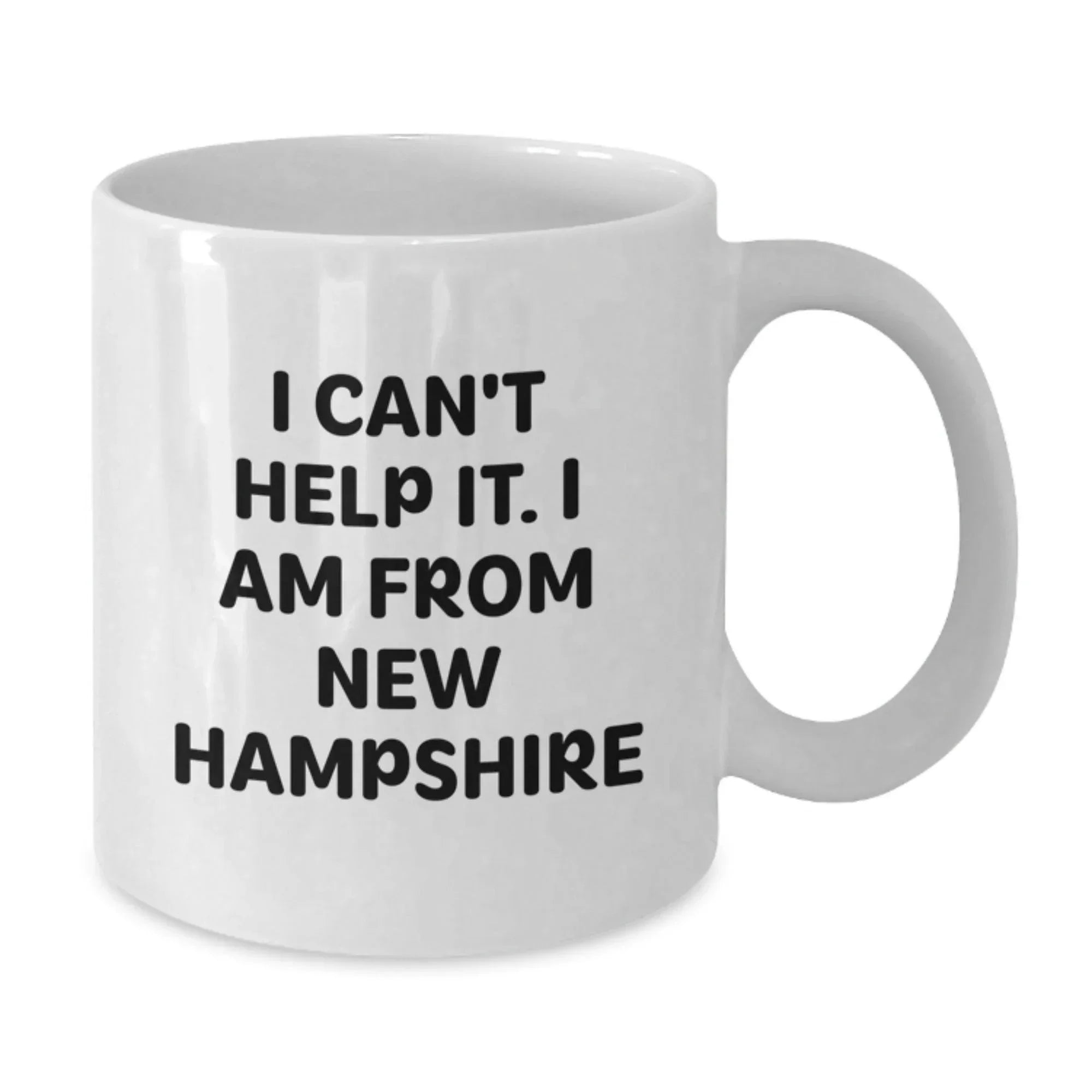 New Hampshire White Coffee Mugs Gifts from New Hampshire to Friends and Family, Funny Quote, White 11oz or 15oz Ceramic Mug, Perfect for New Hampshire Enthusiasts and Christmas Unique Gifts