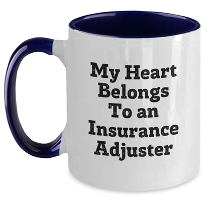 Funny Gifts from Coworkers, Friends, or Family, My Heart Belongs To An Insurance Adjuster Unique Christmas Unique Gift for Insurance Adjuster Coffee Lovers, Christmas Unique Gifts for Men or Women - Main