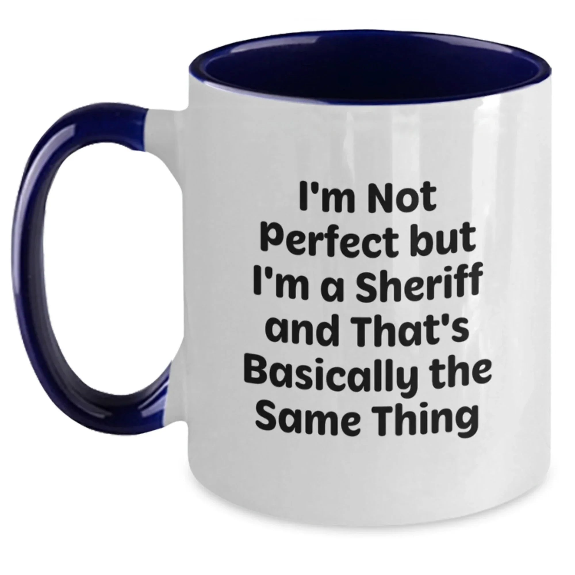 Funny Sheriff Two Tone Coffee Mug Gifts from Men for Christmas Unique Presents