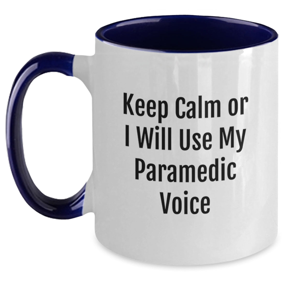 Christmas Gift for Her - Keep Calm Paramedic Voice Two Tone Mug Present - Main