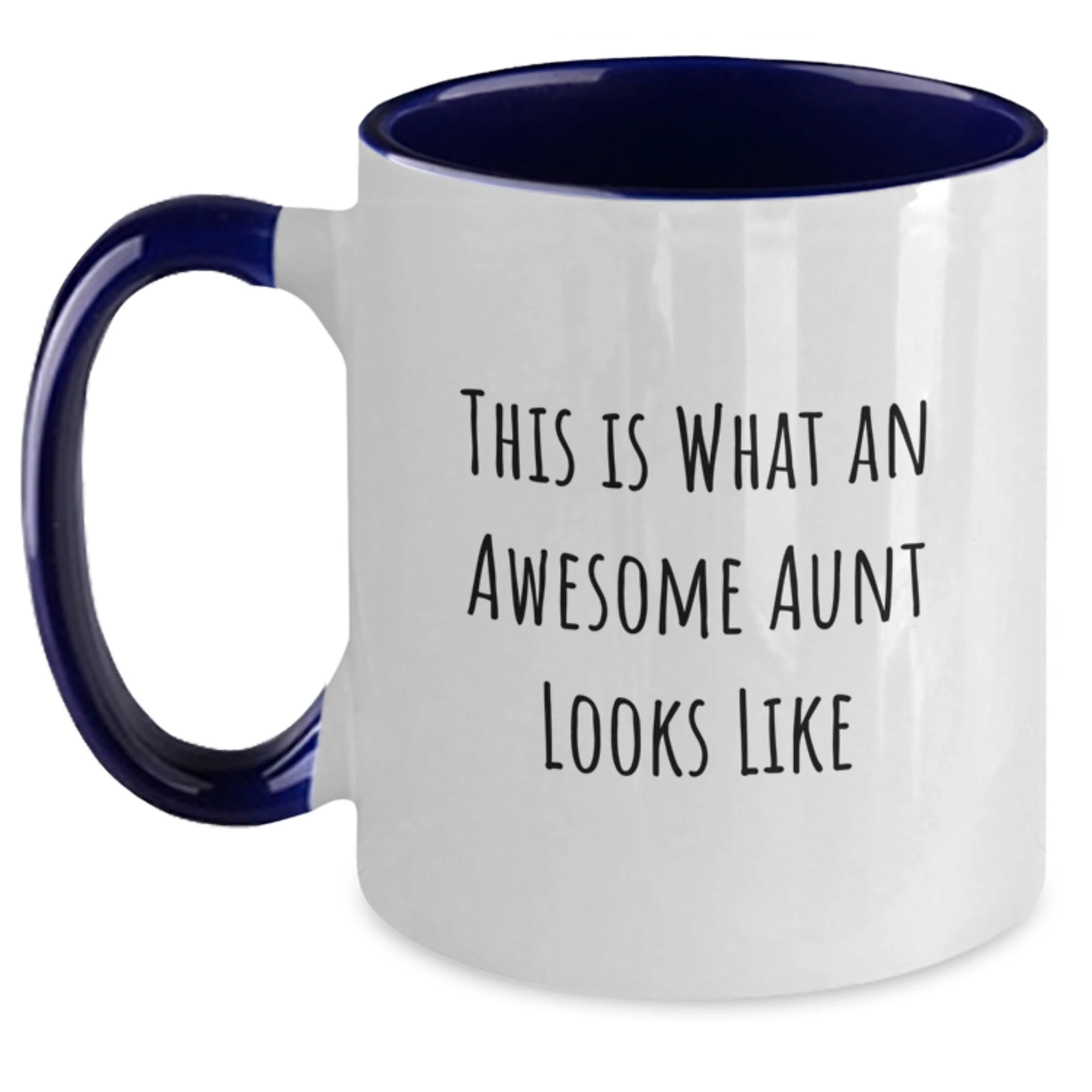 Funny Aunt Gifts from Family - This Is What An Awesome Aunt Looks Like Two Tone Coffee Mug, Birthday Unique Presents