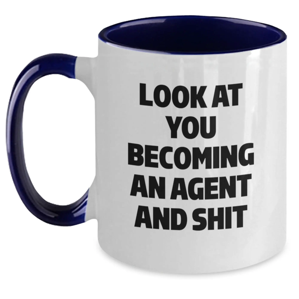 Witty Agent Two Tone Coffee Mug for Friends Birthday Gift - Main