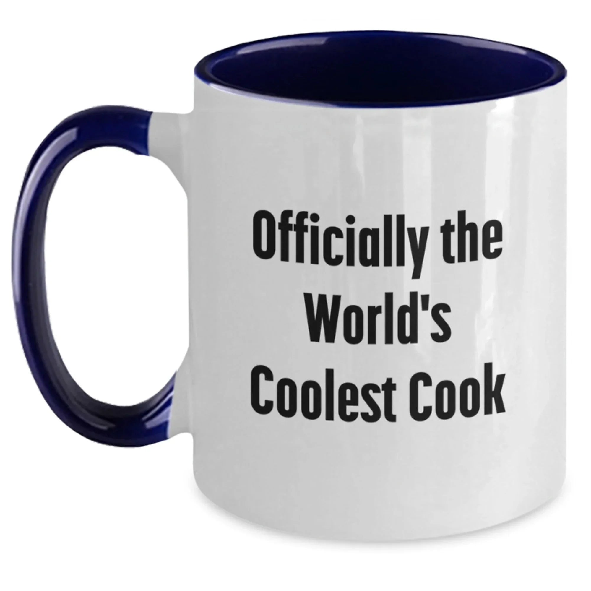 Funny Cook Gifts, Two Tone Coffee Mugs for Him, Officially The World's Coolest Cook Quote, Gifts for Men from Family