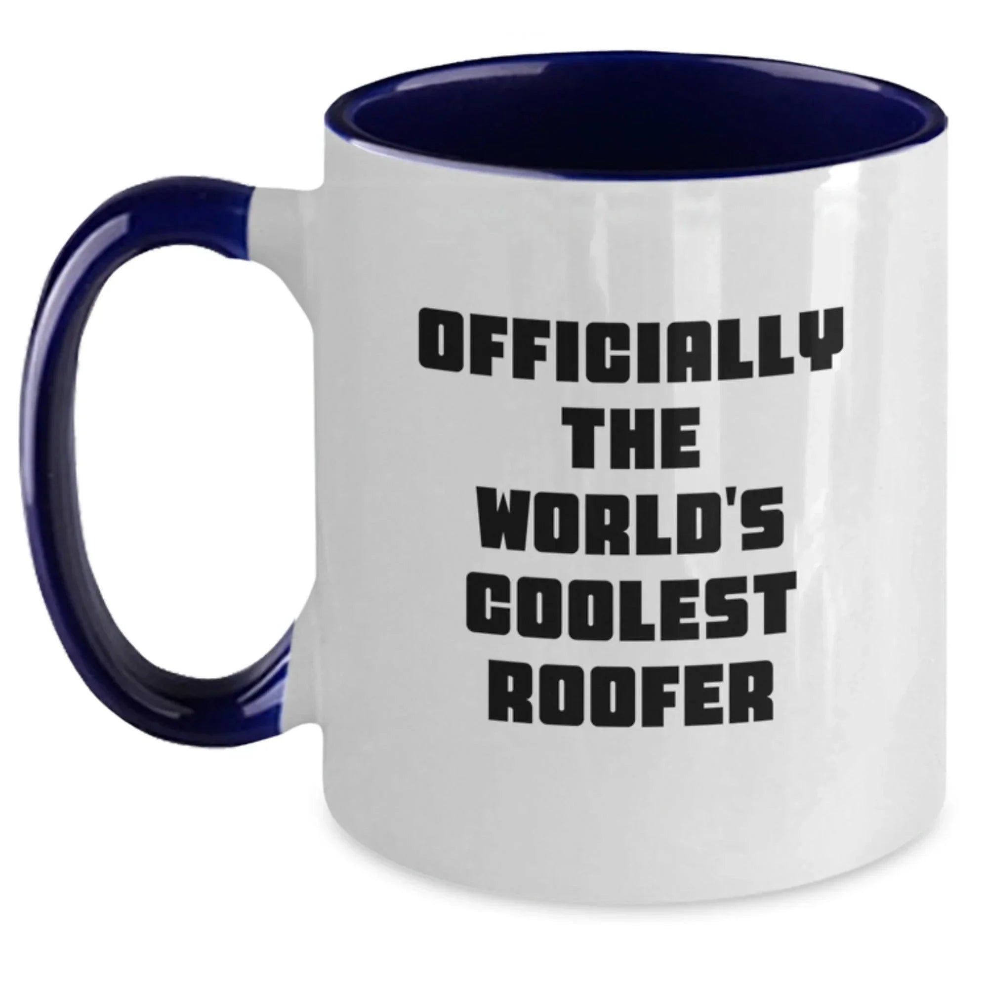 Funny Roofer Gifts from Friends - Gifts for Men - Officially The World's Coolest 'Roofer' Two Tone Coffee Mug, Christmas Unique Gifts