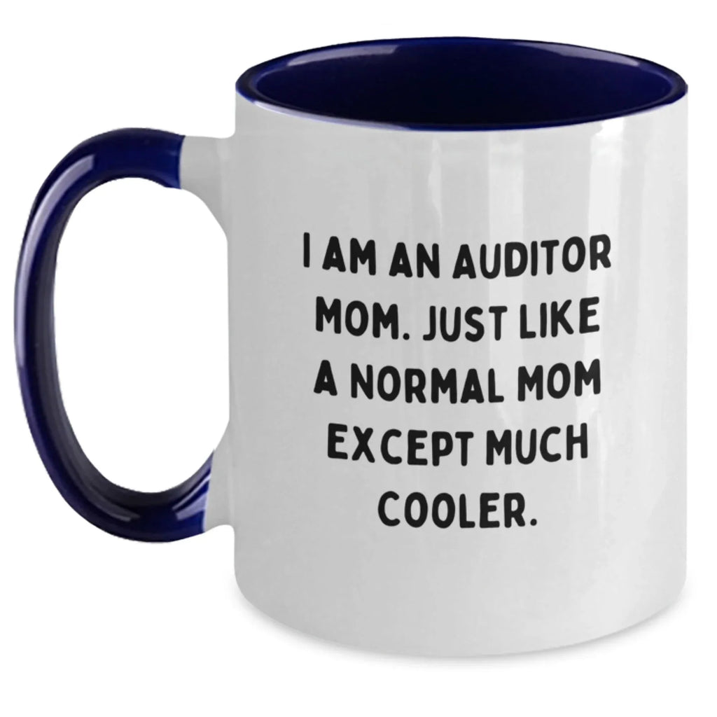 Funny Auditor Gifts from Mom Two Tone Christmas Coffee Mugs - I Am An Auditor Mom - Unique Gifts for Auditor