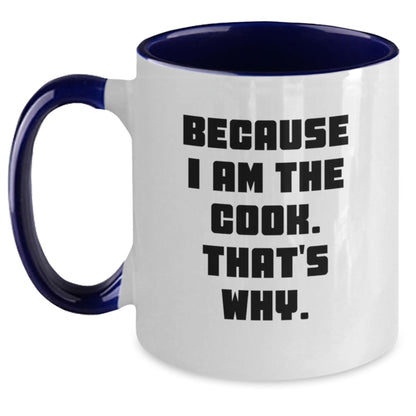 Funny Cook Gifts from Men to Women Friends Coworkers Family with Two Tone Coffee Mug Because I Am The Cook That's Why Christmas Unique Gift Ideas - Main