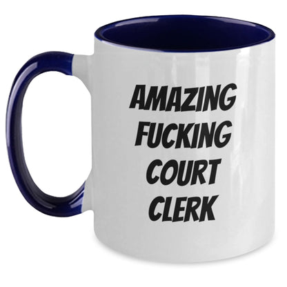 Funny Court Clerk Gifts from Friends to Court Clerks - Two Tone Coffee Mug for Graduation - Main