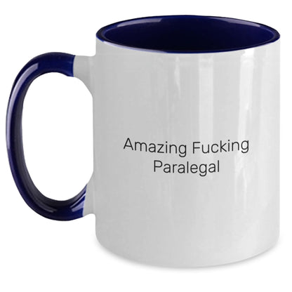 Funny Paralegal Gifts from Friends for Paralegal Coworkers - Christmas Unique Two Tone Coffee Mugs with Amazing F--king Paralegal Quote - Main