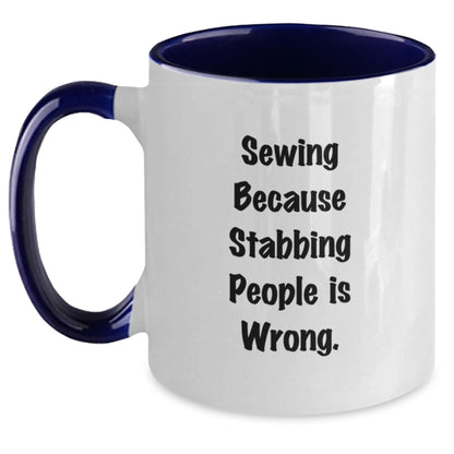 Sewing Inspired Funny Two Tone Coffee Mugs Gifts from Family for Sewing Lovers, Birthday Unique Gifts, Sewing Enthusiasts, and Friends - Main