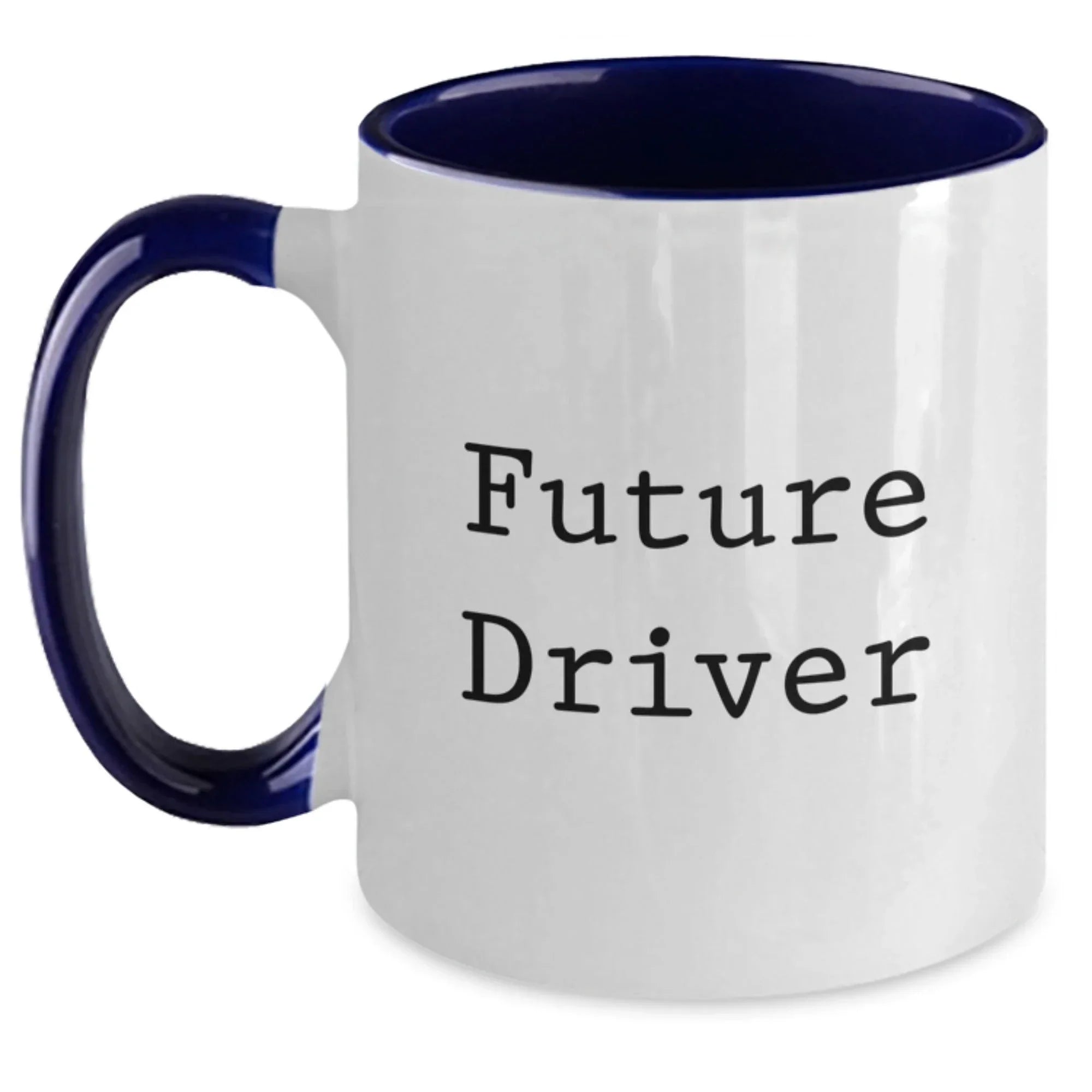 Funny Future Driver Gifts from Friends - Two Tone Coffee Mug for Driver Enthusiasts, Perfect for Christmas Unique