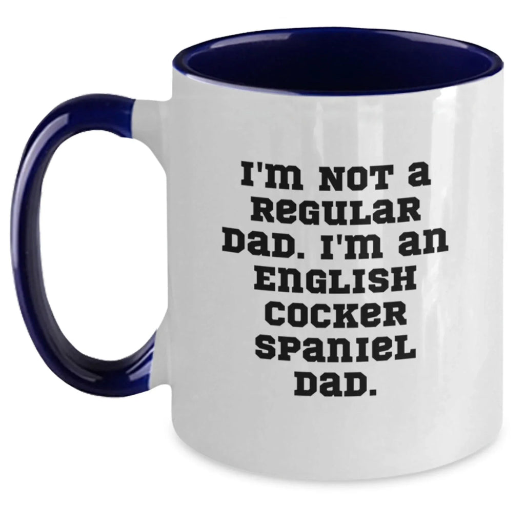 English Cocker Spaniel Dog Dad Funny Christmas Two Tone Coffee Mug Gifts from Men Friends Family to Dad English Cocker Spaniel Dog