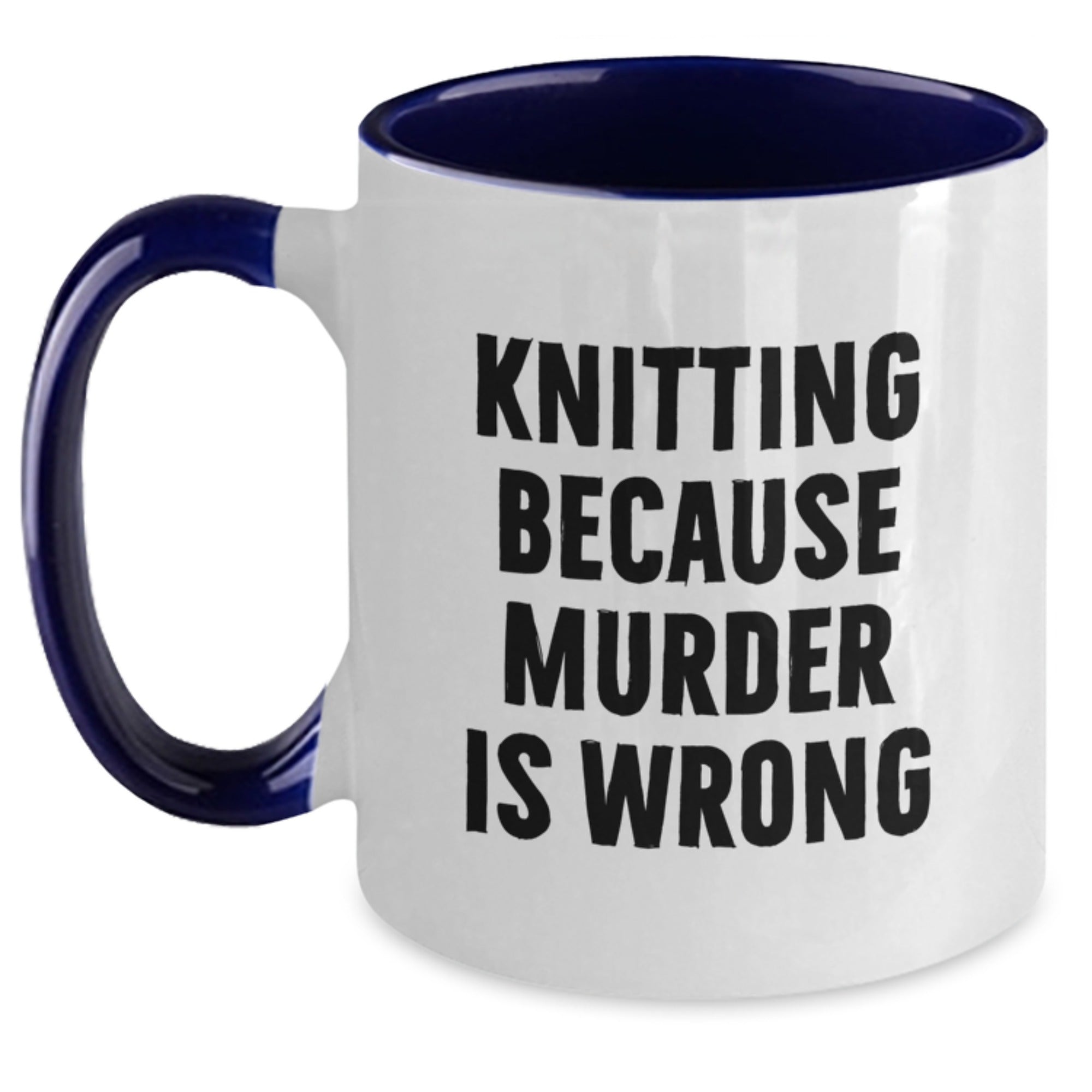 Funny Knitting Gifts for Knitting Enthusiasts, Two Tone Coffee Mug, Gifts from Friends, Christmas Unique Mugs - Main