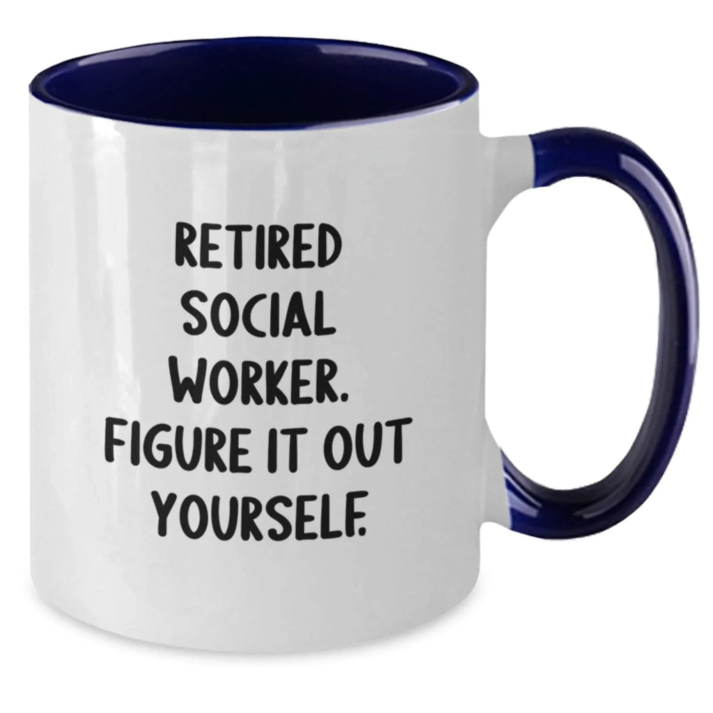 Gifts for Social Workers, Two Tone Coffee Mugs for Men or Women, Funny Quote, Christmas Unique Presents from Friends or Family