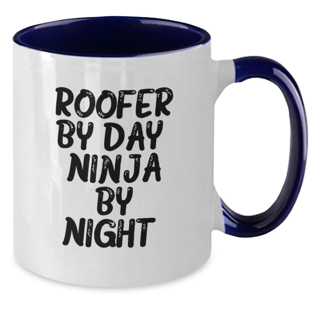 Roofer Gifts from Friends, Funny Two Tone Coffee Mugs for Men By Day, Ninja By Night Graduation Unique Gifts
