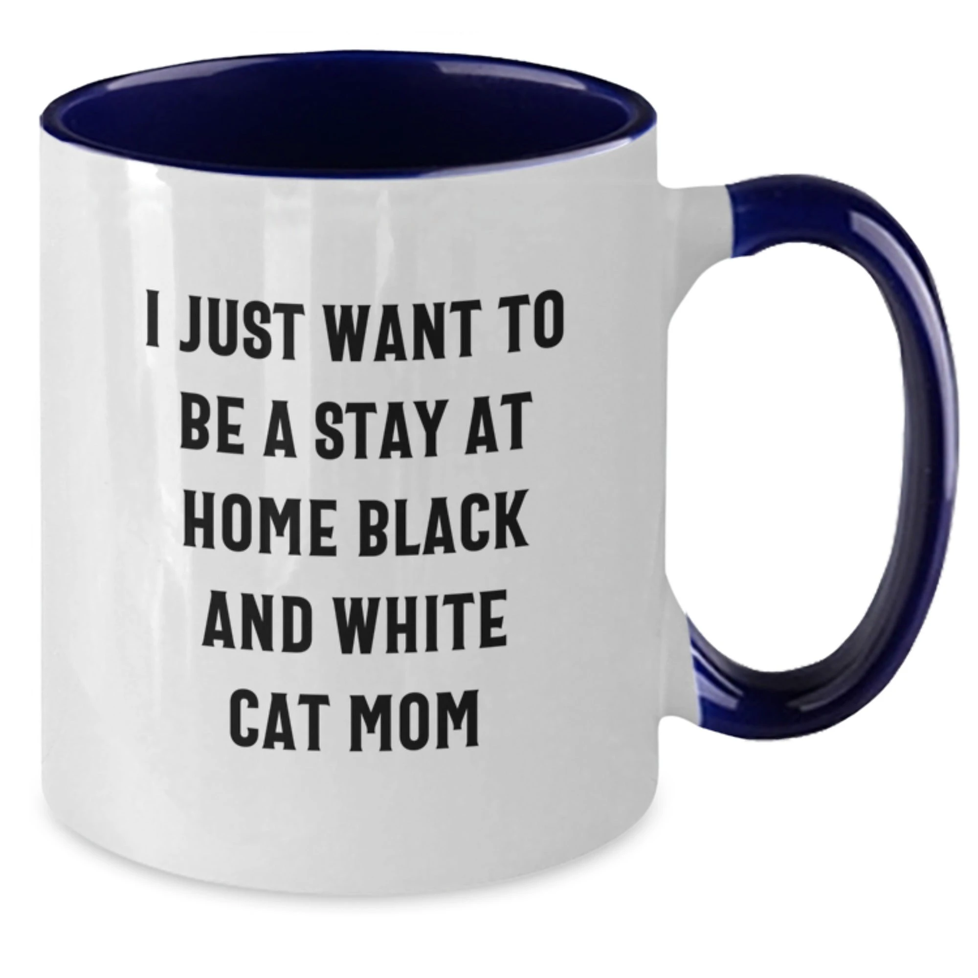 Funny Two Tone Coffee Mugs Black and White Cat Mom Gifts from Lovers on Valentine's