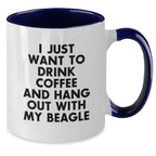 Funny Beagle Dog Lover Gifts for Men Women Friends from Beagle Dog Parents, I Just Want To Drink Coffee And Hang Out With My Beagle Valentine's Unique Coffee Mugs