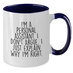 Funny Personal Assistant Gifts for Mother's Day Unique Two Tone Coffee Mugs from Family, Friends, or Coworkers - Additional