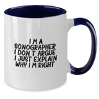 Sonographer Two Tone Coffee Mug Keepsake Birthday Gift for Him - Additional