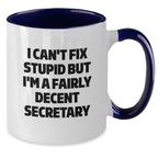 Funny Secretary Gifts from Friends, Two Tone Coffee Mug for Secretary, Inspirational Birthday Unique Gifts - Additional