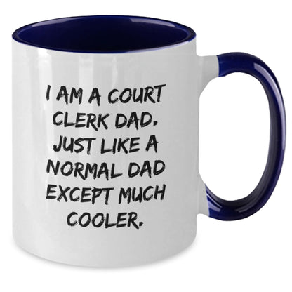 Funny Court Clerk Dad Gifts, Court Clerk Unique Two Tone Coffee Mugs, 'I Am A Court Clerk Dad' Graduation Mug, Gifts from Dad to Court Clerk - Additional
