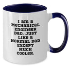 Funny Mechanical Engineer Gifts for Him from Dad, Unique Two Tone Coffee Mug for Christmas Unique Gifts