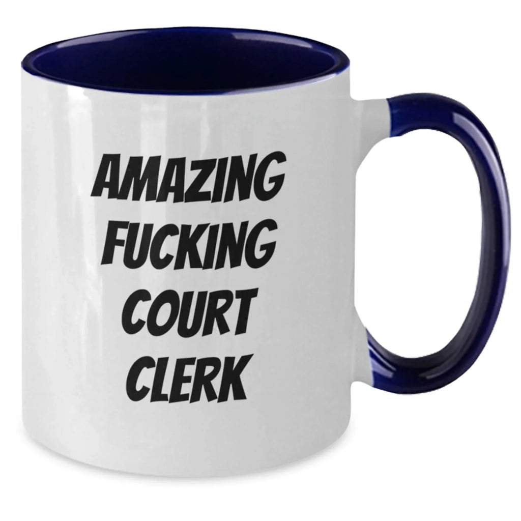 Funny Court Clerk Gifts from Friends to Court Clerks - Two Tone Coffee Mug for Graduation