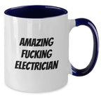 Funny Electrician Gifts from Men for Electrician Two Tone Coffee Mugs, Perfect for Christmas Unique Gifts