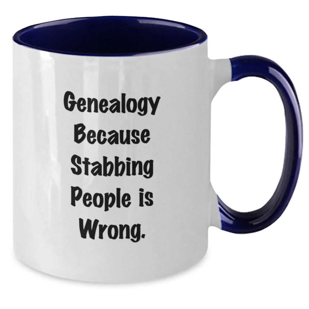 Genealogy Humor Gifts from Family - Two Tone Coffee Mug with Funny Quote, Perfect Birthday Present for Genealogy Enthusiasts, Gifts for Women, Friends, or Coworkers, Genealogy Lovers