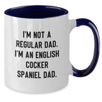 English Cocker Spaniel Dog Dad Funny Coffee Mugs, Christmas Unique Gifts for Him from Mom, Husband, Dad, or Family
