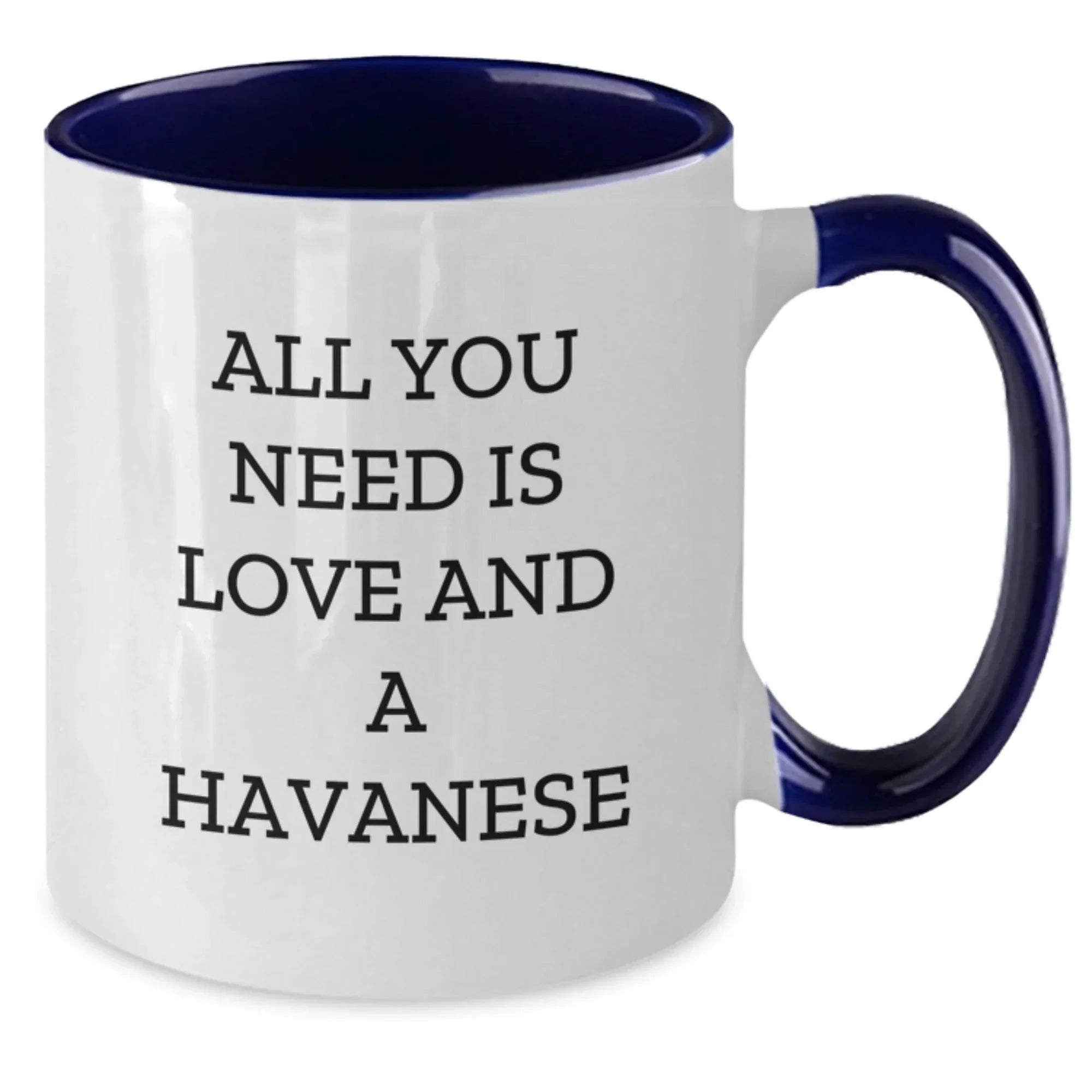 Funny Havanese Dog Gifts, All You Need Is Love And A Havanese, 11oz Two Tone Coffee Mug for Graduation - Gifts from Friends to Havanese Dog Lovers