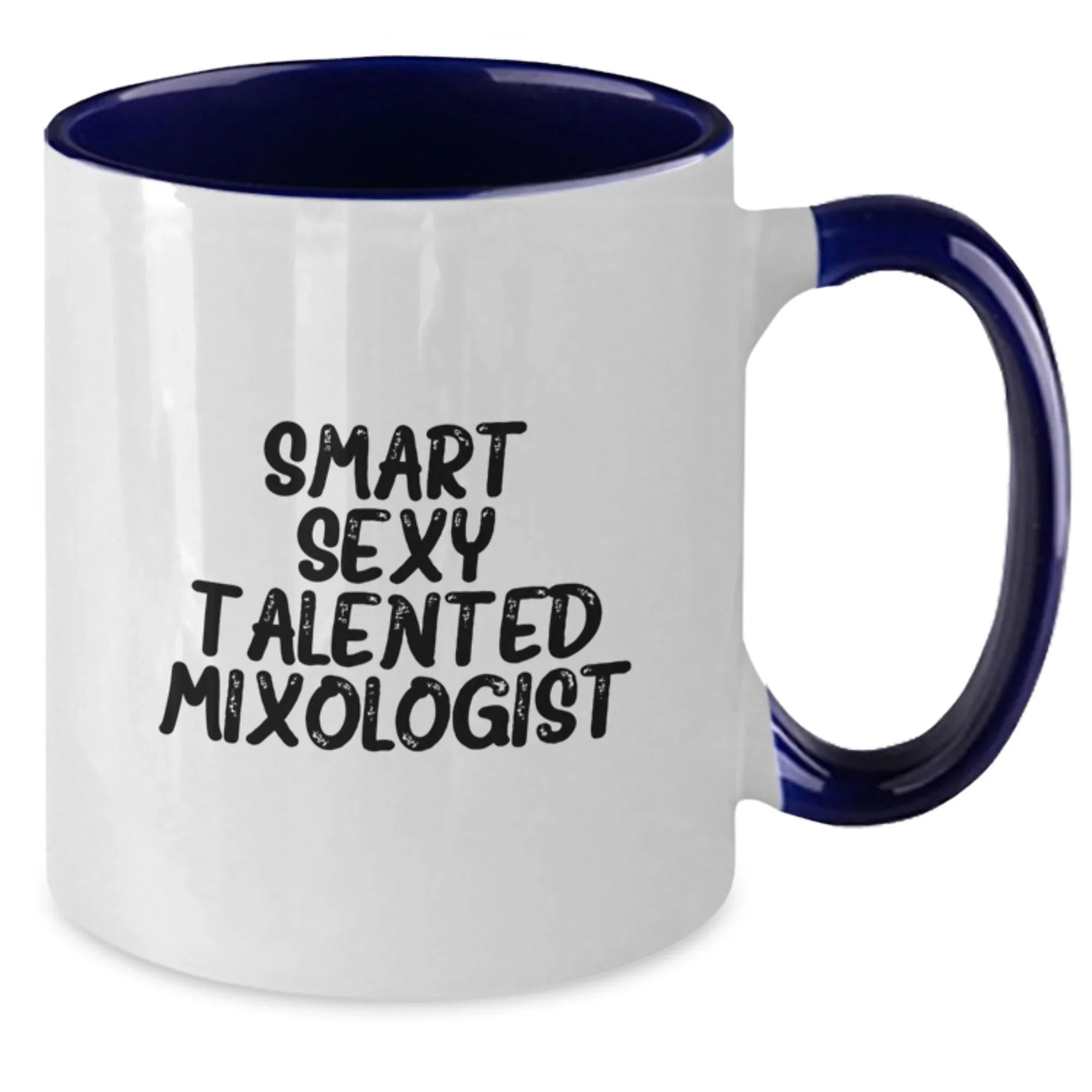 Smart Sexy Talented Mixologist Gifts from Men to Women Friends Christmas Unique Mixologist Two Tone Coffee Mugs, Funny Quote, Black and White, Red and White, Navy and White, Pink and White