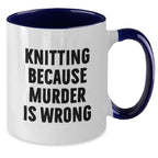 Funny Knitting Gifts for Knitting Enthusiasts, Two Tone Coffee Mug, Gifts from Friends, Christmas Unique Mugs